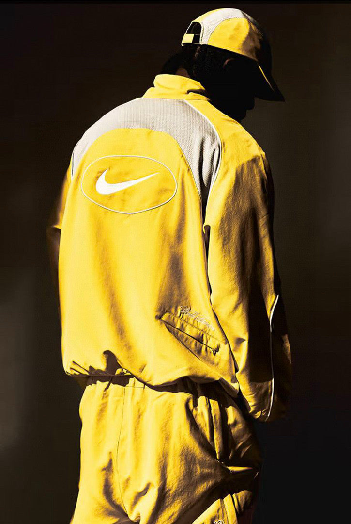 Supreme x Nike Men's Fashionable Cuff Embroidery Zipper Fitted Long-Sleeved Solid Color Sports Jacket Casual Striped Elastic Loose Sports Pants #81521