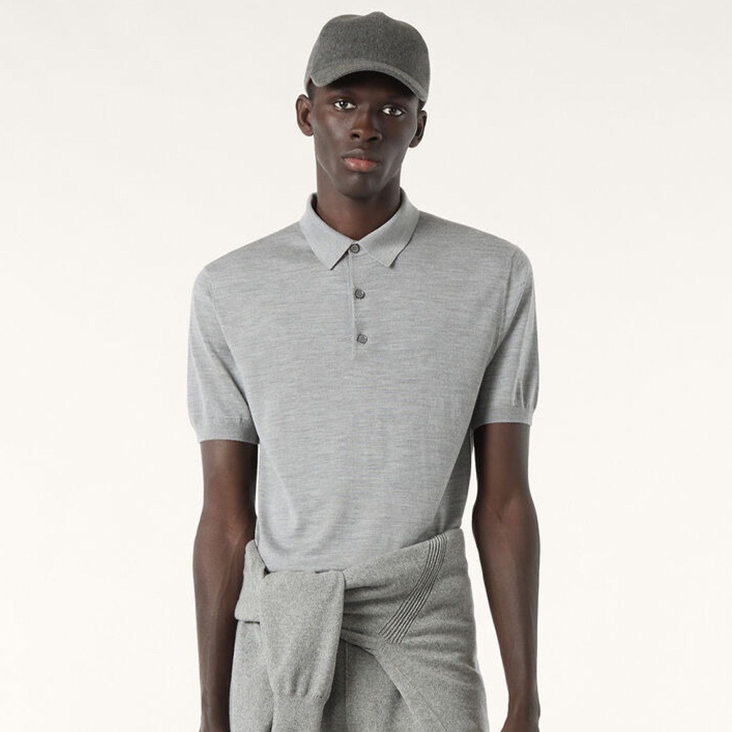 Loro Piana Men's Polo Shirt Solid Color Lapel Button Straight Knit T-shirt Fashion Casual Trend Comfortable T-shirt Ngvp #2416