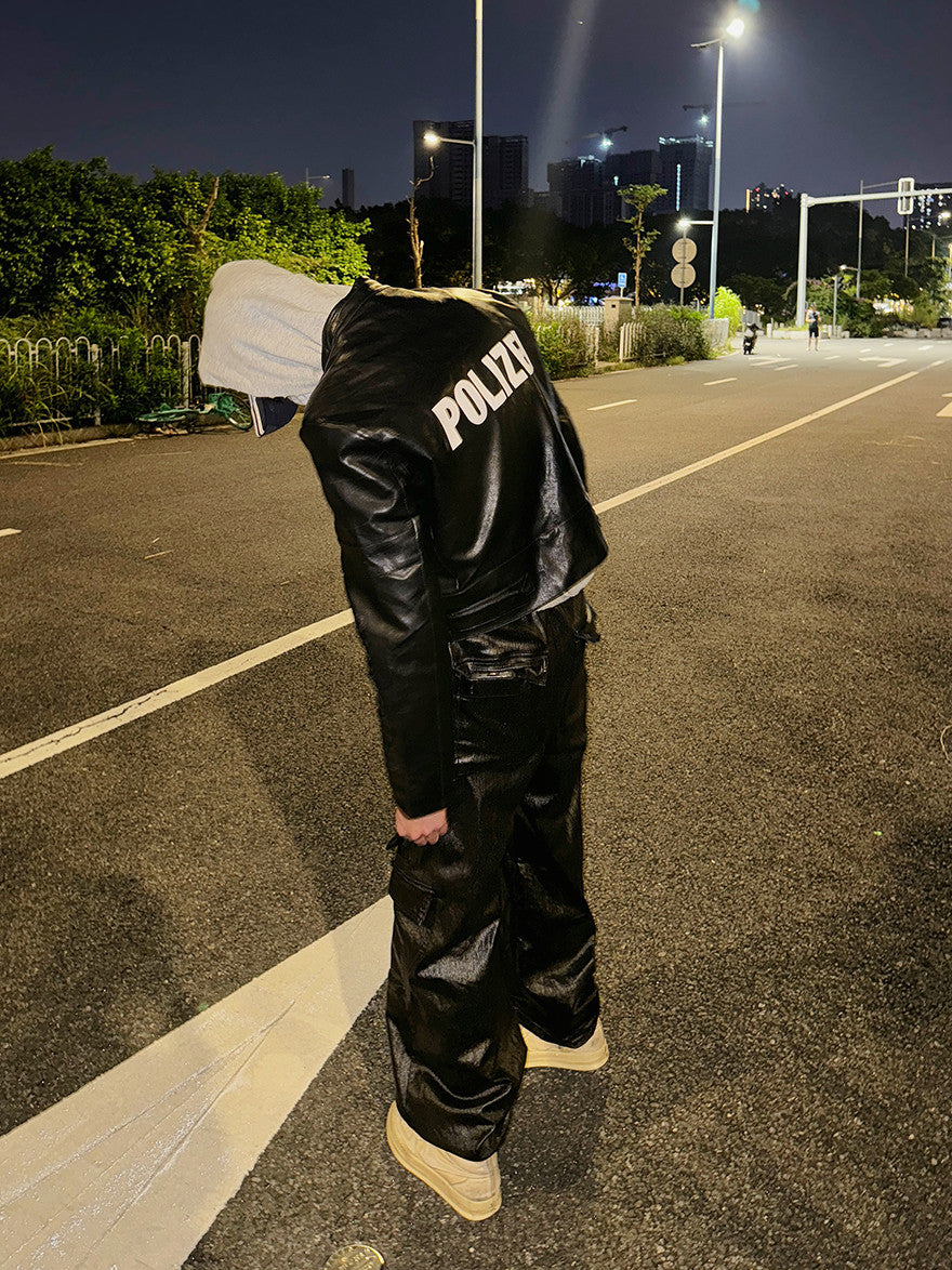 Vetements Men's Fall And Winter Motorcycle Biker Shoulder Pad Leather Jacket Thickened Cotton Short Jacket Ngvp #1895