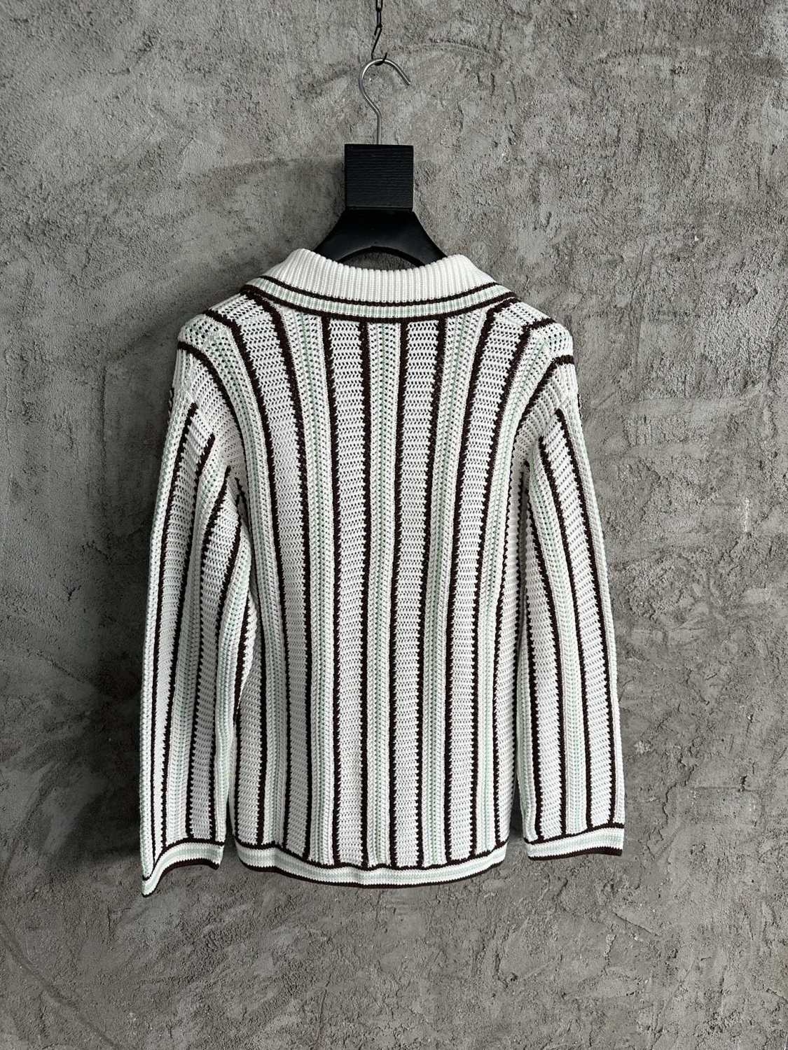 CASABLANCA 25SS Men's Brown Vertical Striped Long-sleeved Sweater Cardigan #333098