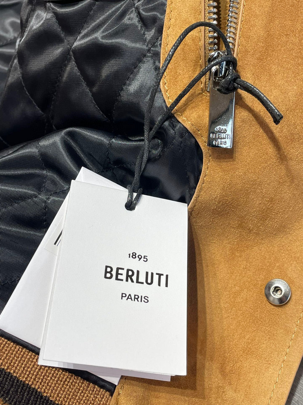 Berluti Suede Leather Patchwork Varsity Jacket #96481