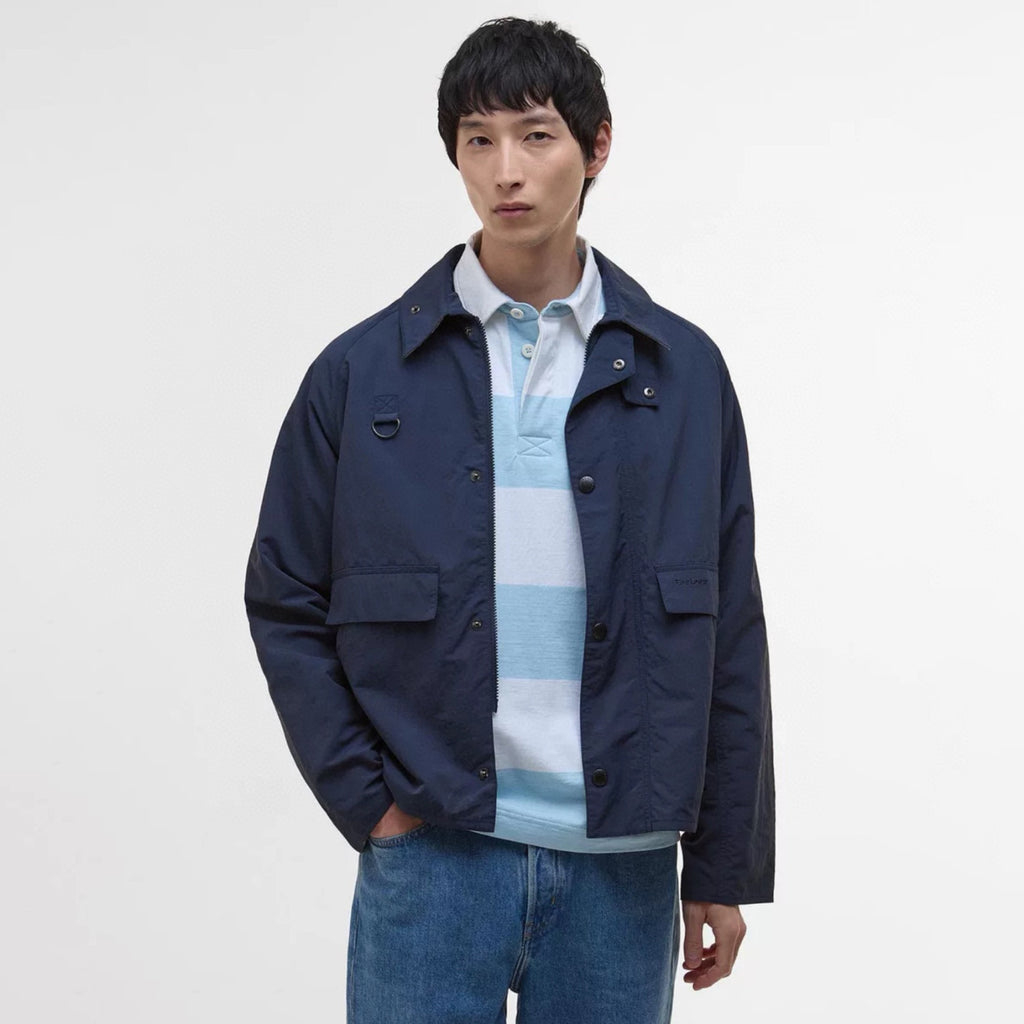 Barbour Men's Spring/Fall Fashion Classic Solid Color Lapel Single Breasted Waterproof Polyester Blend Fabric Casual Oversized Jacket #79495