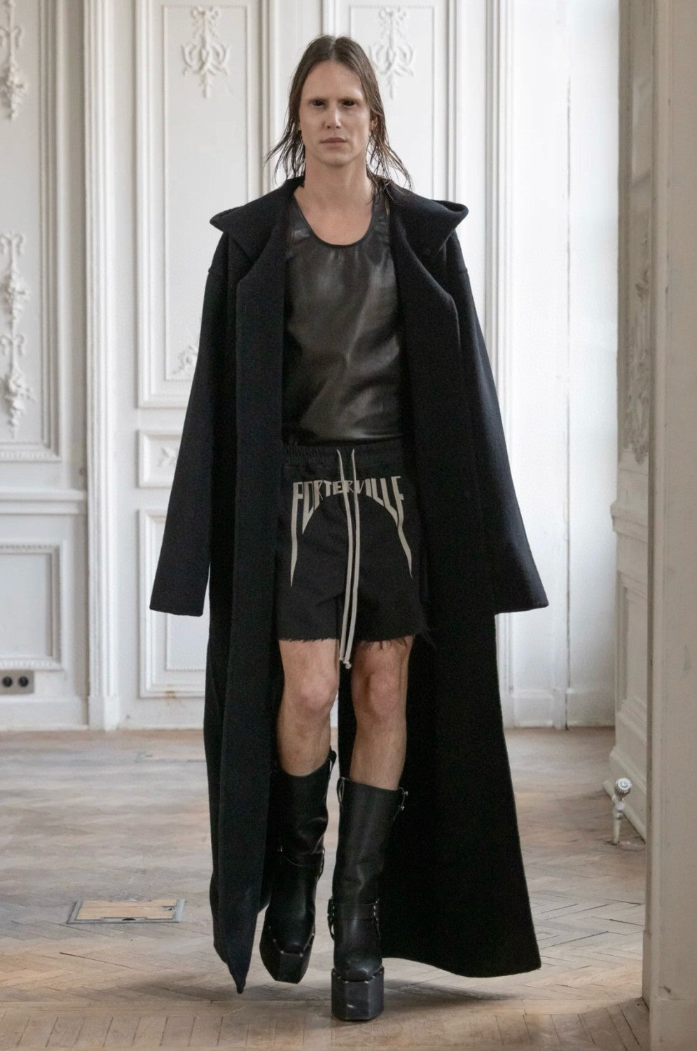 Rick Owens Men's Summer Logo Embroidery Black Washed Casual Cotton Loose Shorts Ngvp #9466