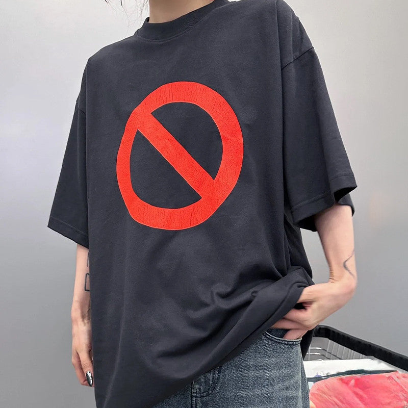 Balenciaga Men Women Spring Summer Fashion High Street Loose Casual Short Sleeve Printed Cotton Black T-shirt Ngvp #7586