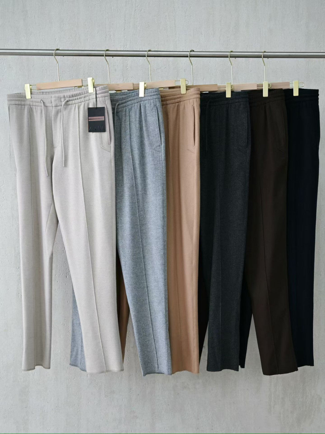 Zegna Grey Mélange Wool Joggers #334675