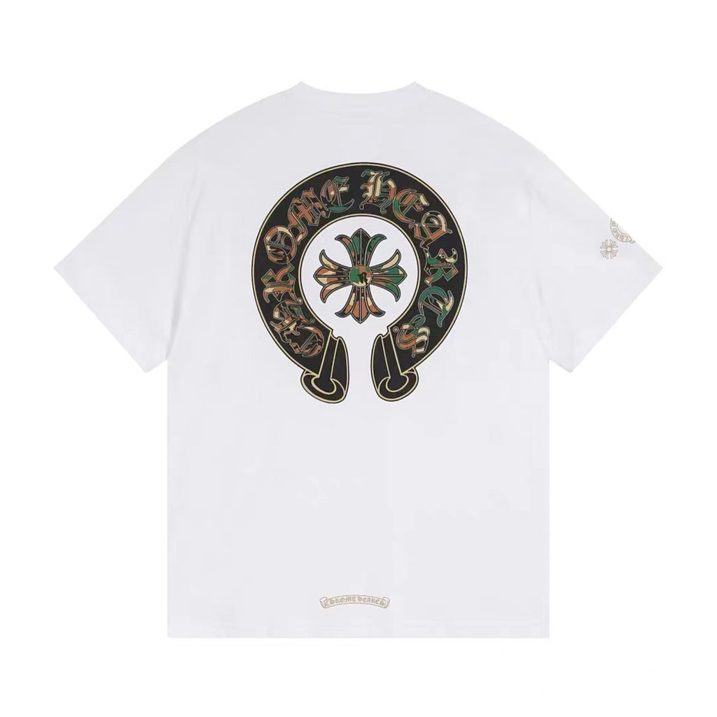 Chrome Hearts Men's Spring. Summer And Fall Logo Print Casual Round Neck White Fitted Straight Long Sleeve Short Sleeve T-Shirt #98695