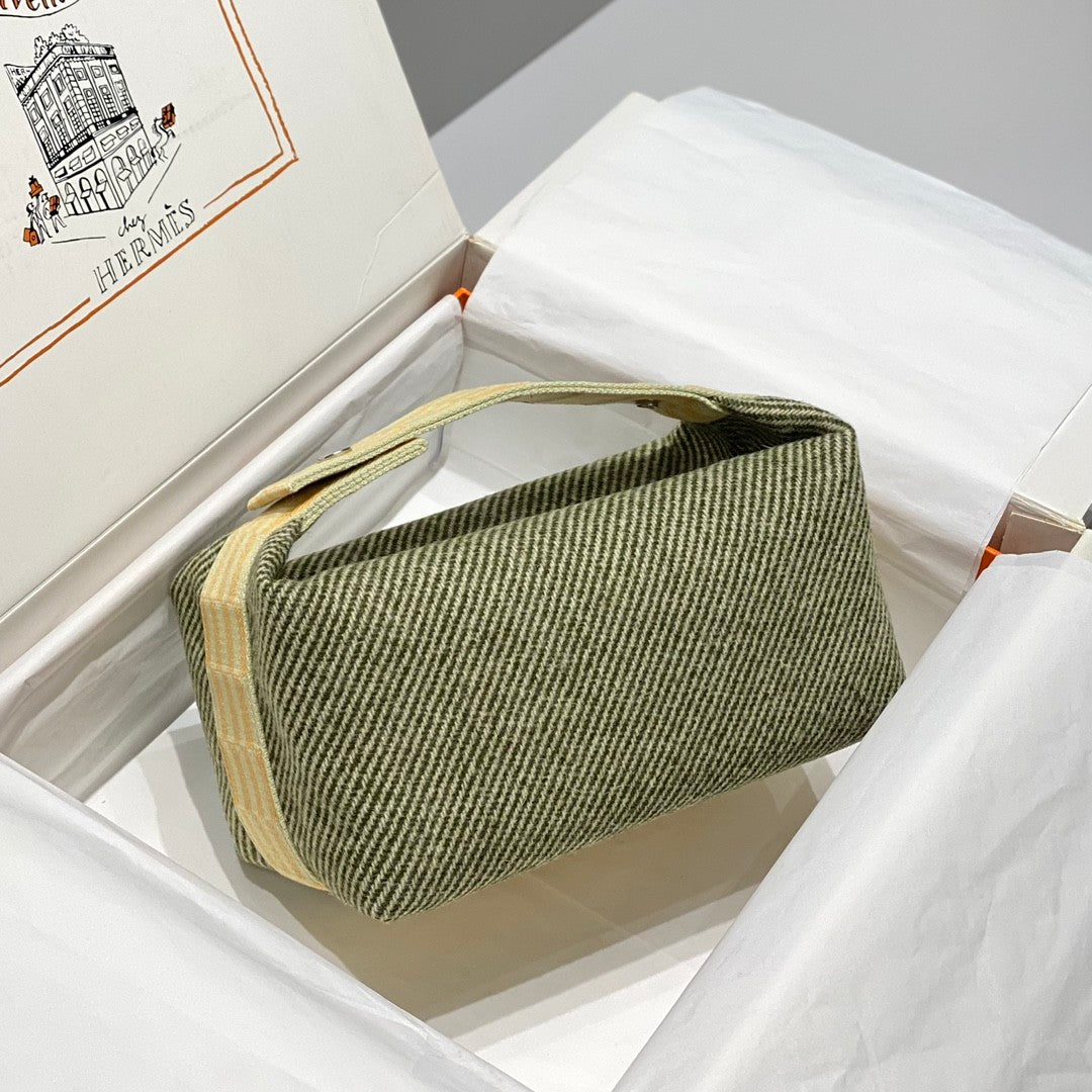 Hermes Classic Casual Color Block Canvas Tote Bag Makeup Bag Toiletry Bag Bags #78245