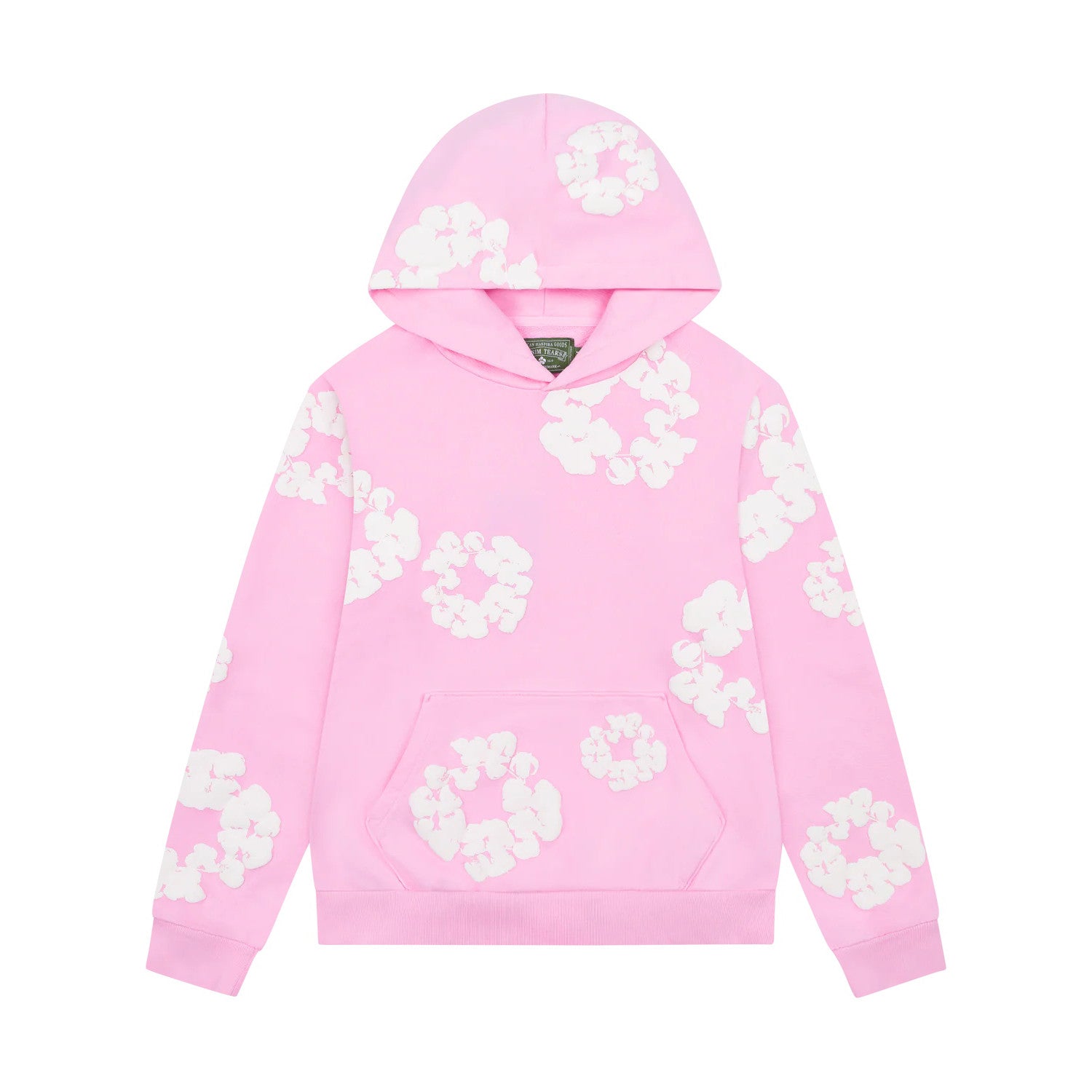 Denim Tears Men's And Women's Spring/fall Fashion Trend Solid Color Hooded Pullover Loose Fit Cotton Hoodie With Floral Print European American Style High Street Hip Hop Streetwear Sweatshirt #79535