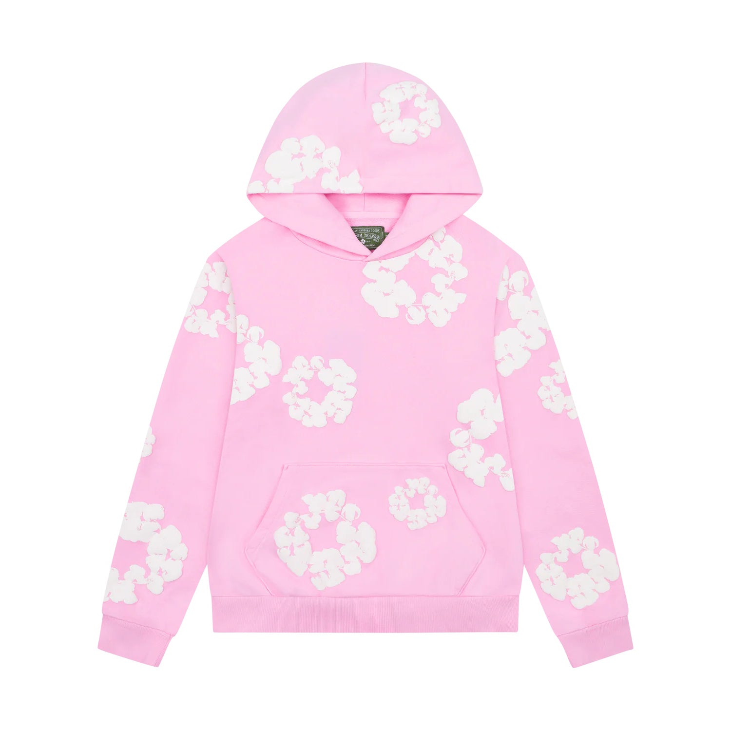 Denim Tears Men's And Women's Spring/fall Fashion Trend Solid Color Hooded Pullover Loose Fit Cotton Hoodie With Floral Print European American Style High Street Hip Hop Streetwear Sweatshirt #79535