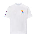 Louis Vuitton Men's Summer White Logo Embroidered Crew Neck Cotton Short Sleeve T-Shirt #72787
