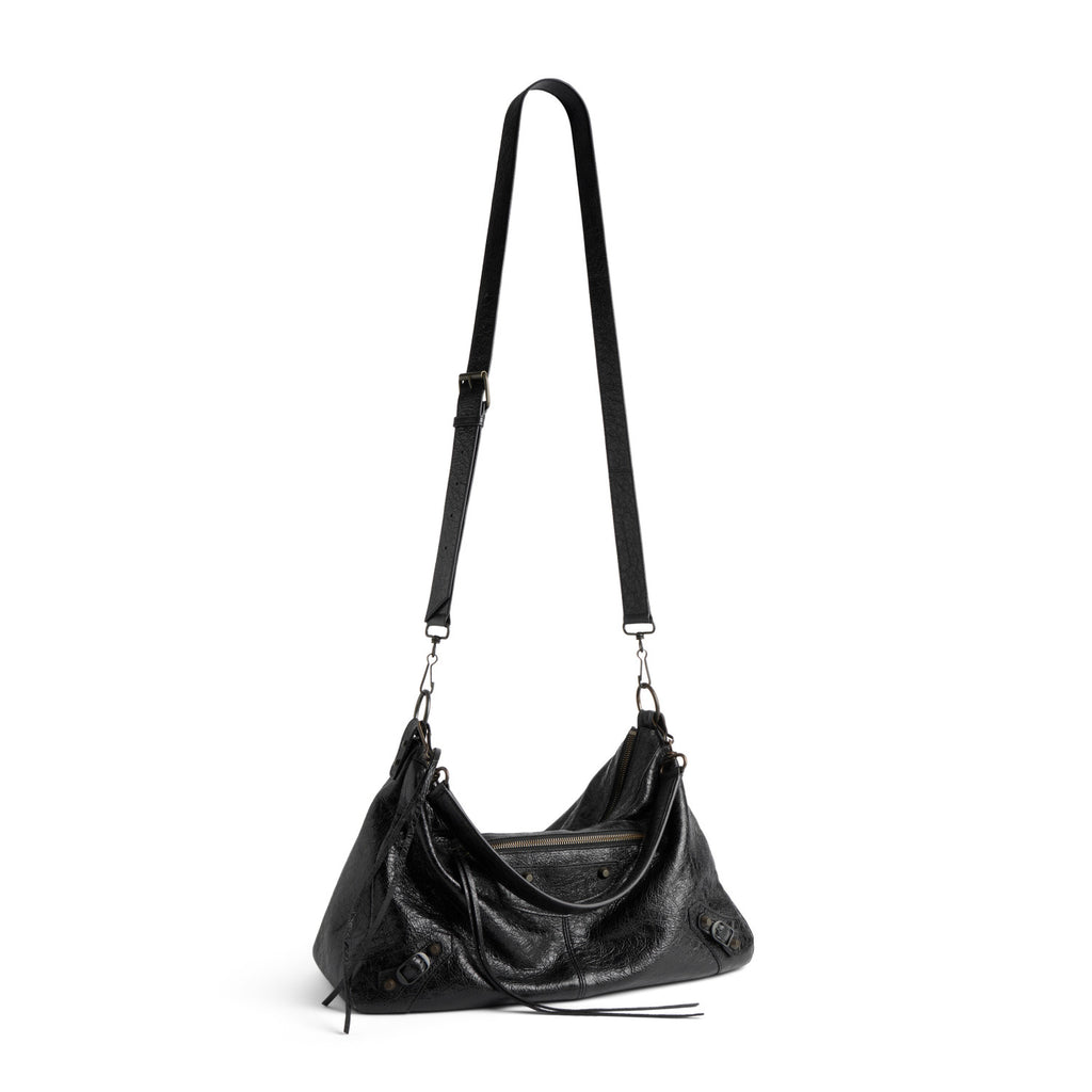 Balenciaga LE CITY MOTO Men's And Women's Fashion Solid Color Leather Zipper Closure Large Capacity Adjustable Shoulder Strap Biker Bag Travel Tote Shoulder Bag Bags 8461862ABEK1000 #79568