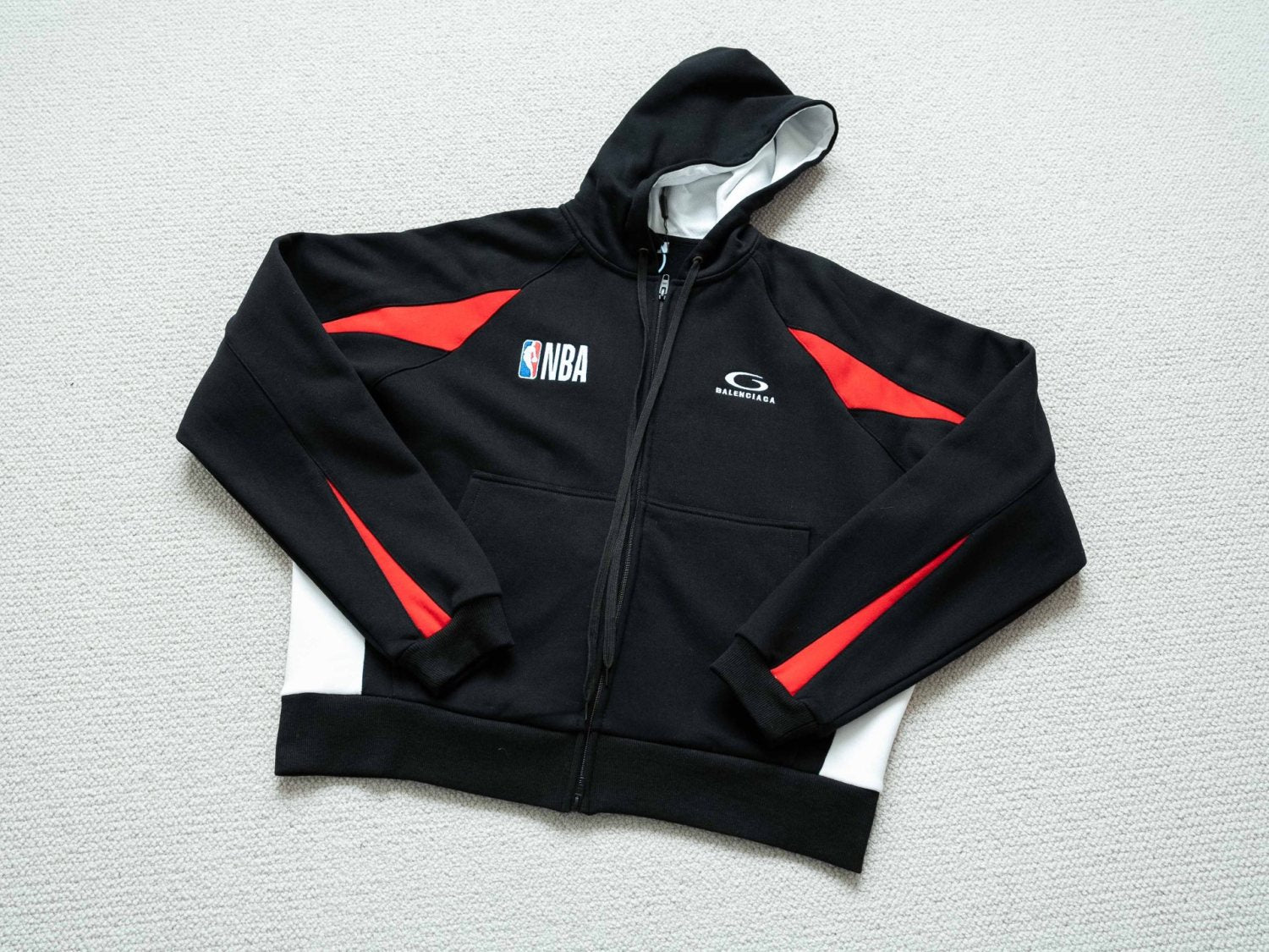 Balenciaga Men's Balenciaga NBA Collaboration Oversized Zip-up Hoodie in Black multicolor #377157