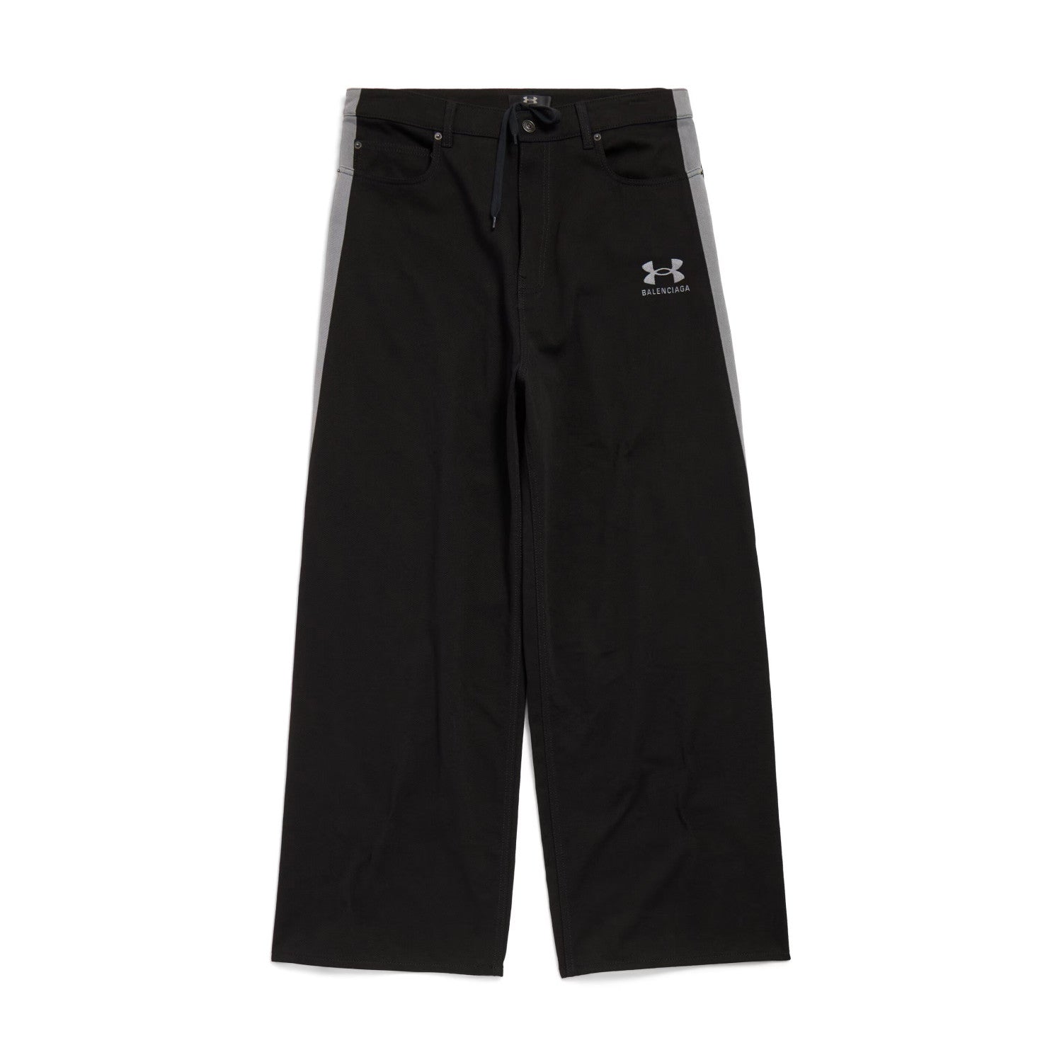 Balenciaga Men's Spring & Autumn Logo Printed Solid Color Lace-Up Mid-Rise Straight Leg Casual Pants #74653