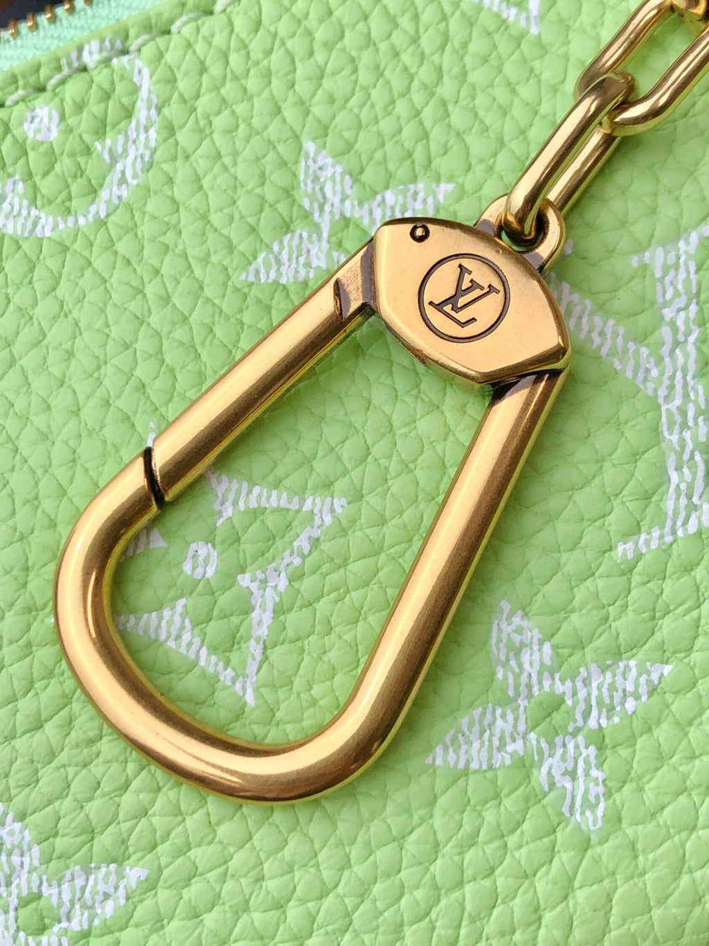 Louis Vuitton Women's Fashion Classic Avocado Green Logo Zipper Closure Leather Shoulder Bag Handbags In Small Medium And Large Sizes Crossbody Bag Bags #78663