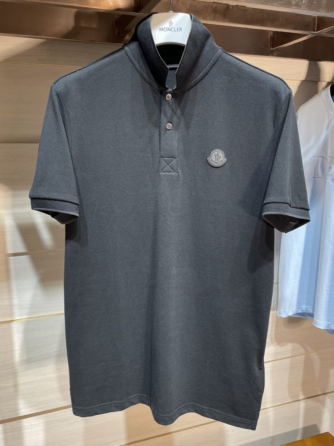 Moncler Men's Summer Solid Color Letter Printed Polo Neck Cotton Short Sleeve T-Shirt #76191