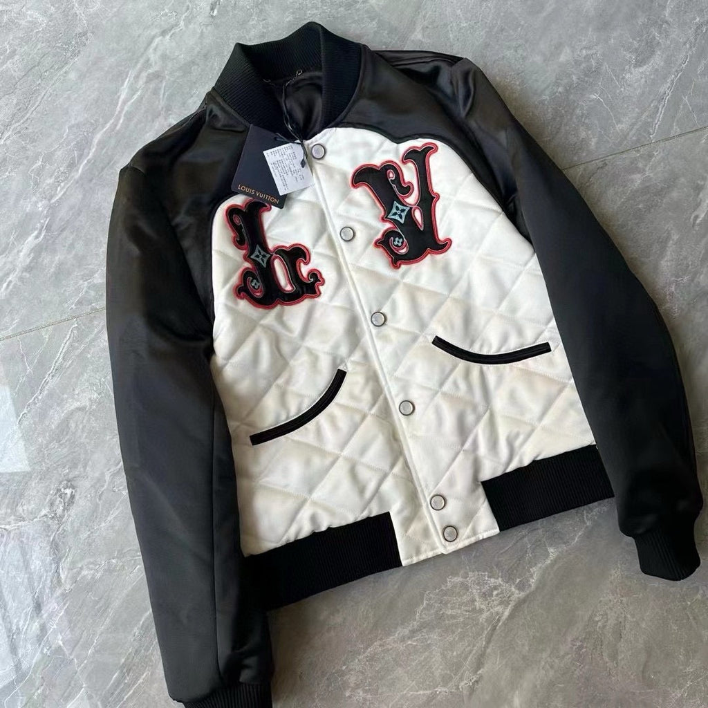Louis Vuitton Men's Autumn and Winter Color Blocking Letter Logo Embroidery Single Breasted Pilot Long Sleeve Jacket #73238