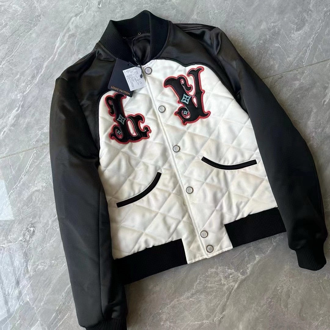 Louis Vuitton Men's Autumn and Winter Color Blocking Letter Logo Embroidery Single Breasted Pilot Long Sleeve Jacket #73238