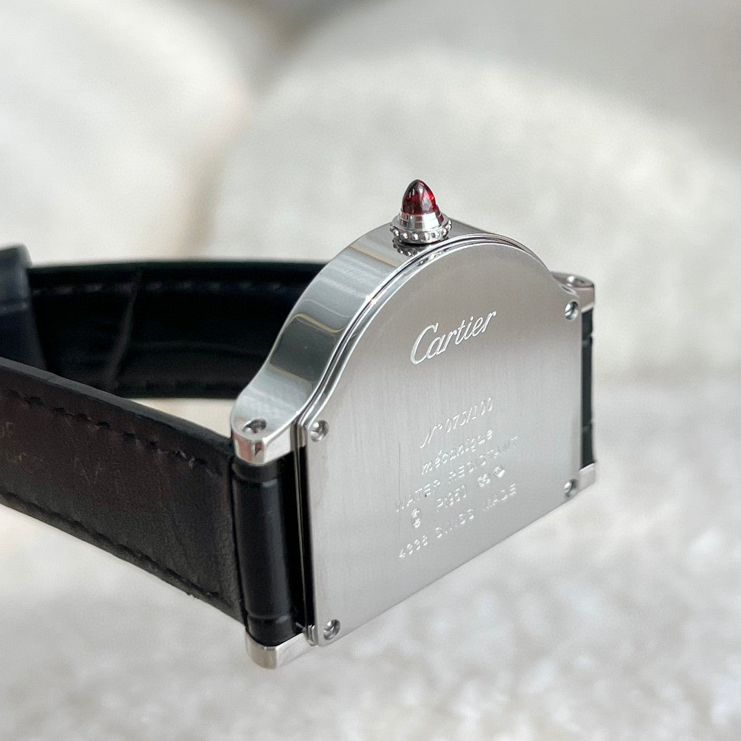 Cartier Women's Half Round Leather Strap Watch #96624