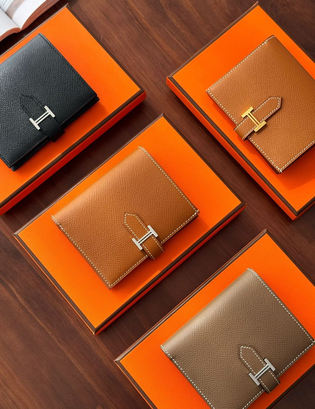 Hermes Bearn H-clip Short Wallet: Stylish And Elegant Epsom Calfskin Card Holder Bag Bags #170043