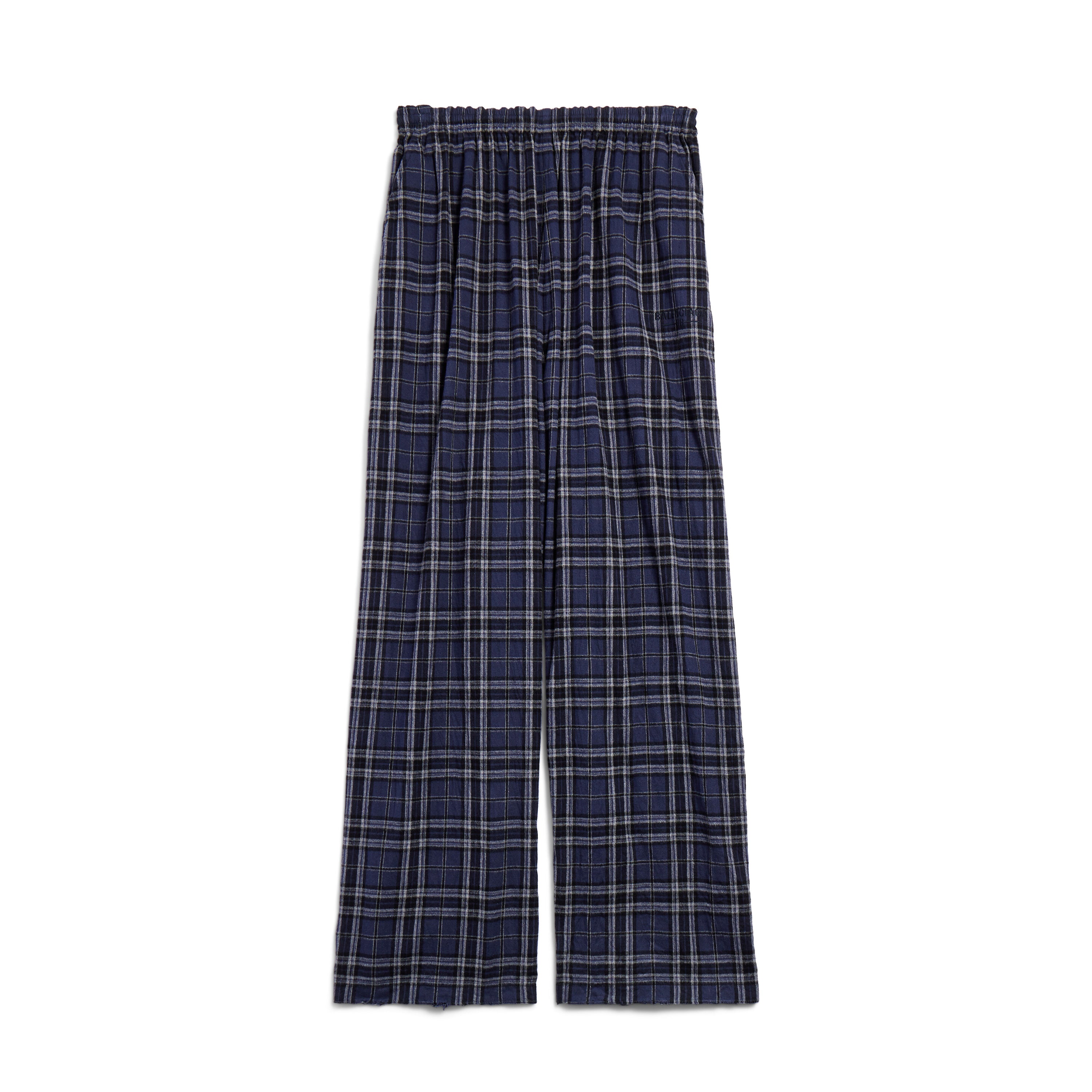 Balenciaga Men's Checkered Elastic Waist Flannel Baggy Pants Four Seasons Solid Color Cotton Casual Trouser Ngvp #1361