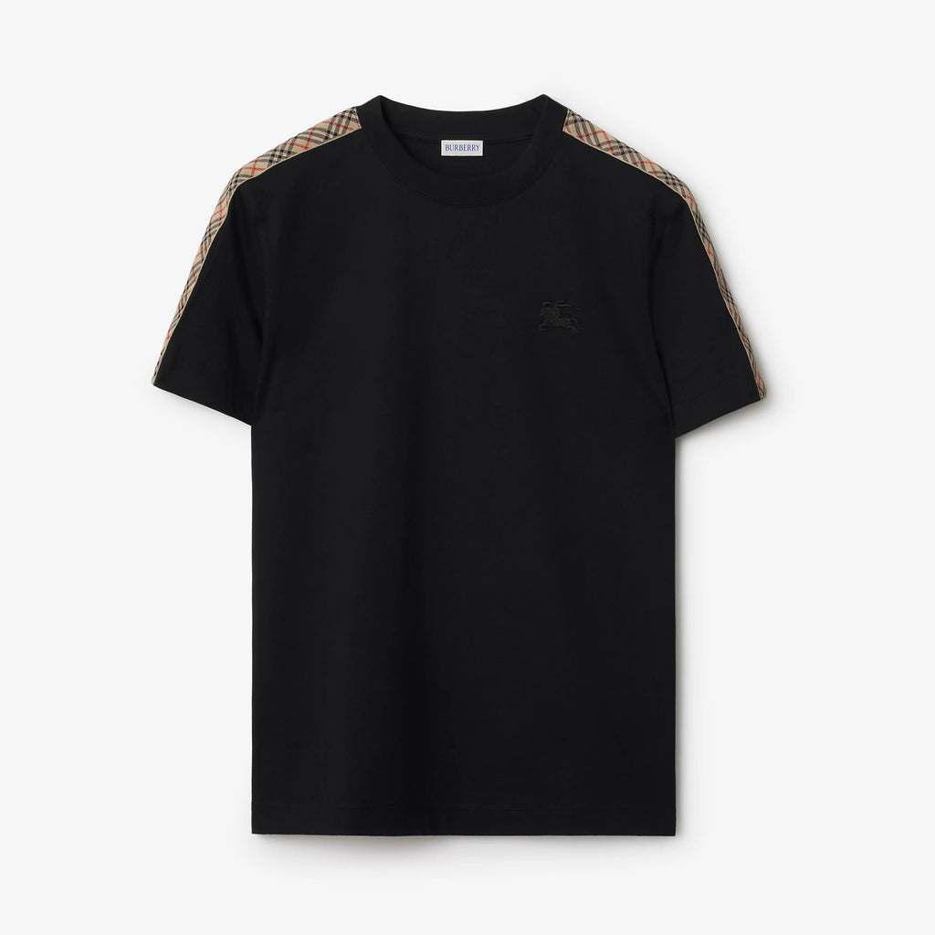 Burberry Men's Summer War Horse Embroidery Check Print Short Sleeve Round Neck T-Shirt #76765