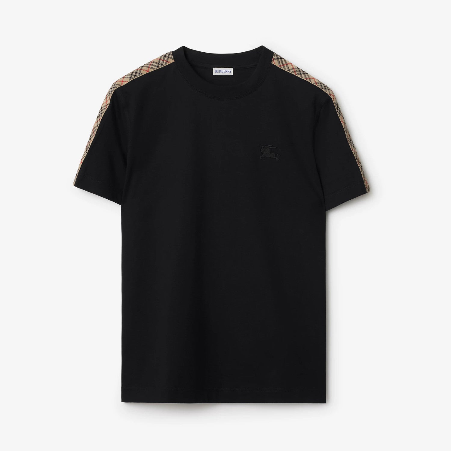 Burberry Men's Summer War Horse Embroidery Check Print Short Sleeve Round Neck T-Shirt #76765