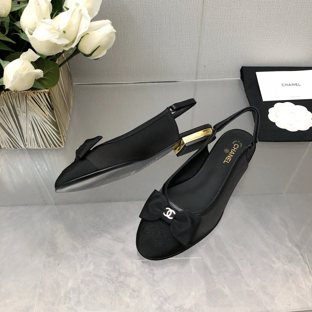 Chanel Women's Spring/Summer Solid Color Round Toe Low Heel Lambskin Fashionable Simple Shoes #77985