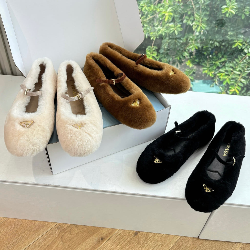 Prada Women's Plush Mary Jane Loafers #334919