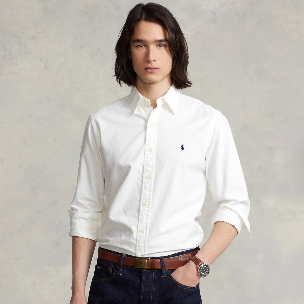 Ralph Lauren Men's Spring and Fall Logo Embroidery Fitted Single Breasted Long Sleeve Shirt #72613