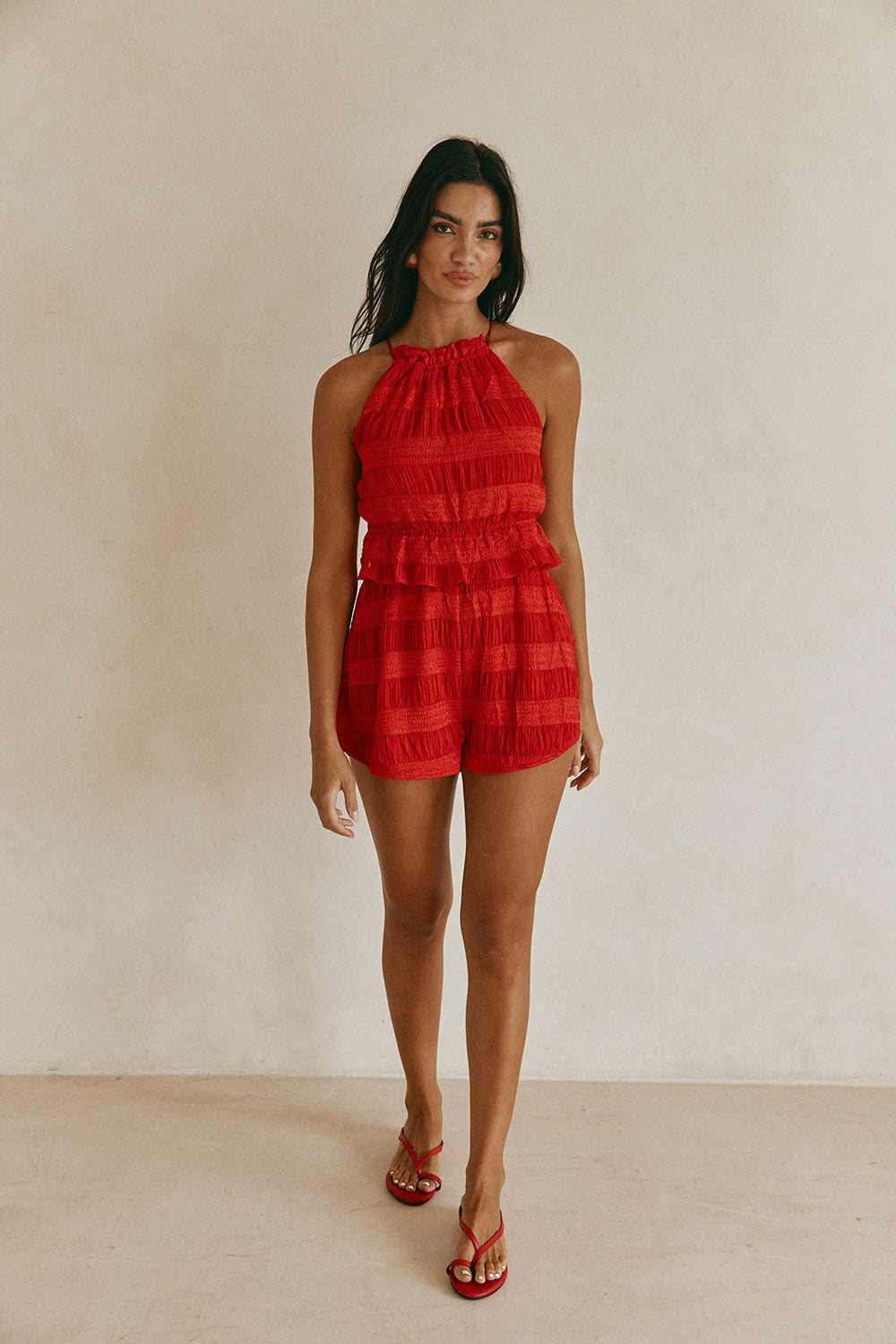 Adira Playsuit - Red