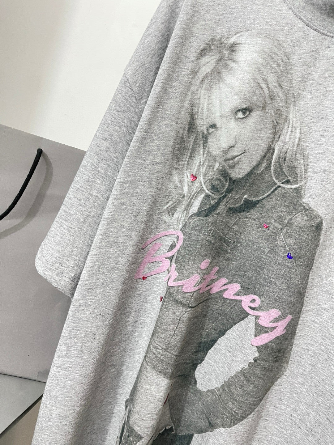 Balenciaga Music  Britney Spears Series Men's and Women's Summer Character Print Round Neck Cotton Short Sleeve T-Shirt #77896