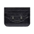 Balenciaga Le Cagole Distressed Silver Metal Accessory Logo Wallet Fine Grain Leather Card Holder Card Case Women's Black Bag Bags 764332210KR1000 Ngvp #1995