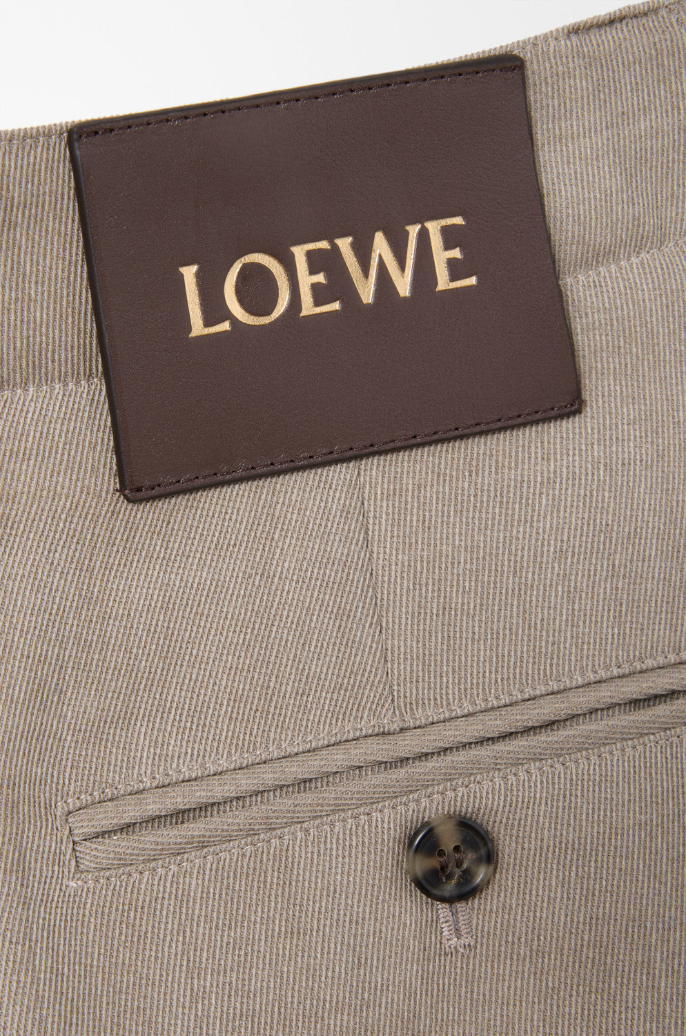 Loewe Belted Trousers in Wool Brown #334790