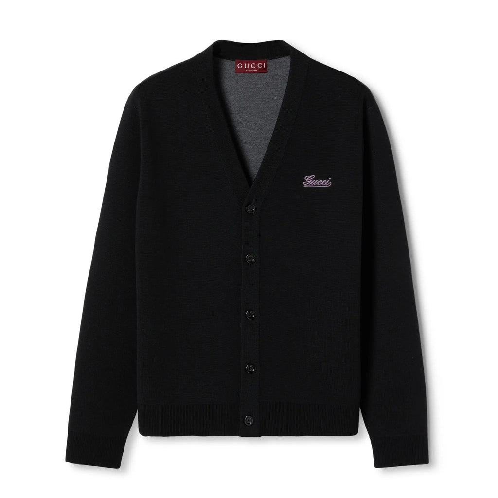 Gucci Men's Spring And Fall Embroidered Double Layer V-neck Single Breasted Long Sleeved Knit Jacket #74247