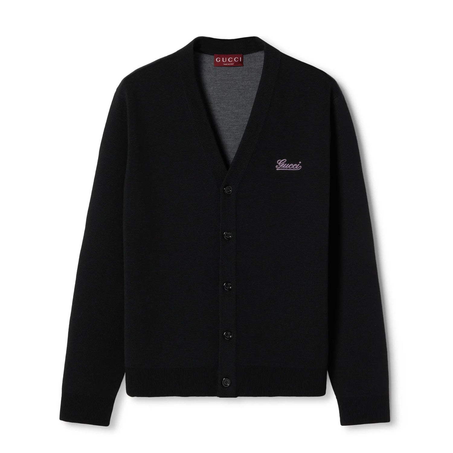 Gucci Men's Spring And Fall Embroidered Double Layer V-neck Single Breasted Long Sleeved Knit Jacket #74247