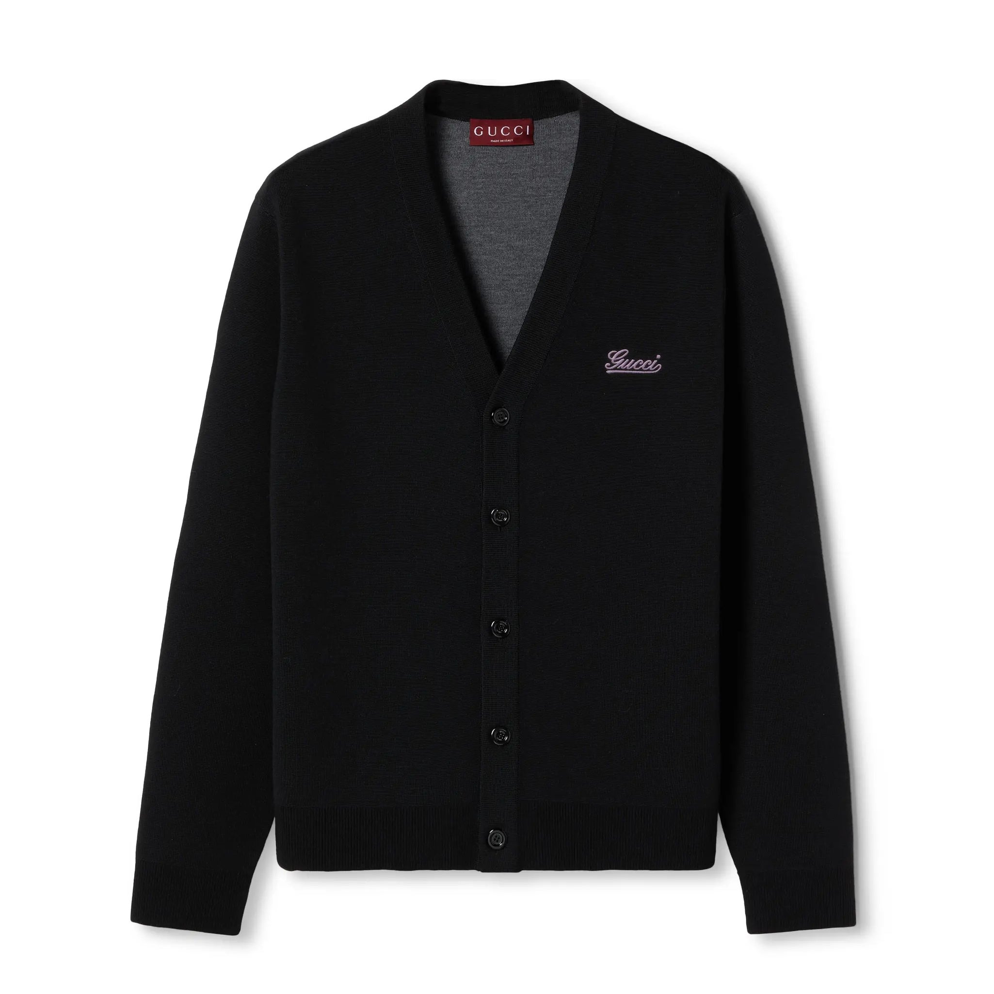 Gucci Men's Spring And Fall Embroidered Double Layer V-neck Single Breasted Long Sleeved Knit Jacket #74247
