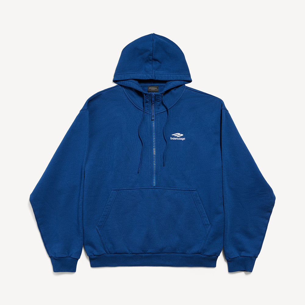 Balenciaga Top-quality Version Men's 3b Sports Icon Half-zip Hoodie in Washed #336946