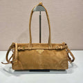Prada Women's Soft Lux Collection Medium Suede Brushed Leather Logo Solid Color Handbags Casual Crossbody Bag Bags 1BA426_2C4S_F0401 #71977