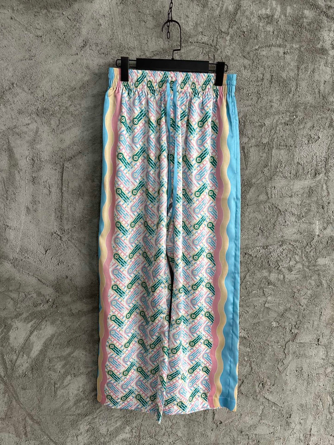 Casablanca Men's Summer Thin Versatile Printed Pants American High Street Loose Straight Casual Wide Leg Trousers #71785