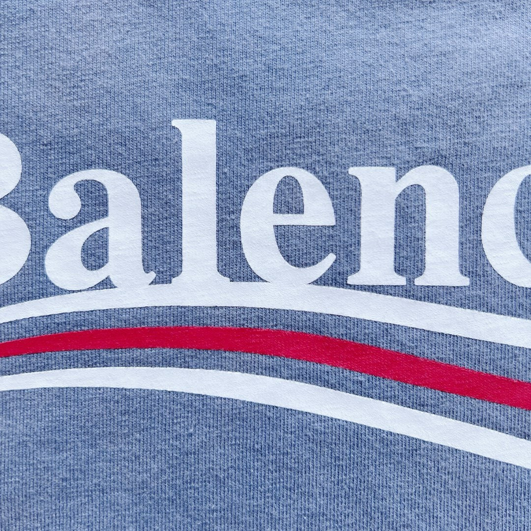 Balenciaga Men's Summer Solid Color Logo Printed Pattern Round Neck Regular Fit Short Sleeve T-Shirt #74487