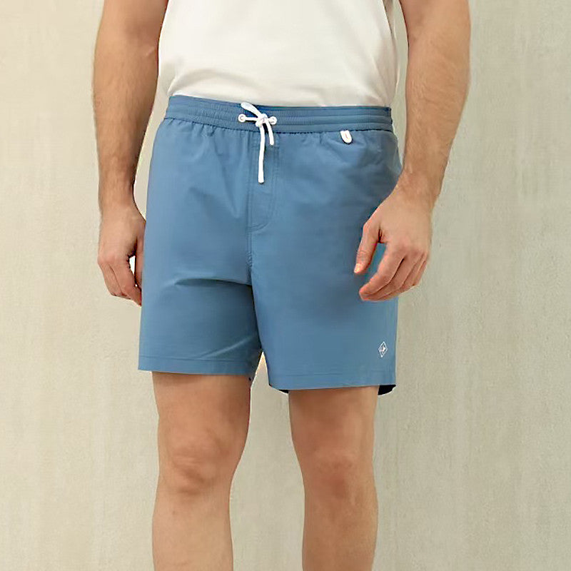 Loro Piana Men's Summer Solid Color Elastic Waist Tie Casual Comfortable Shorts #75521