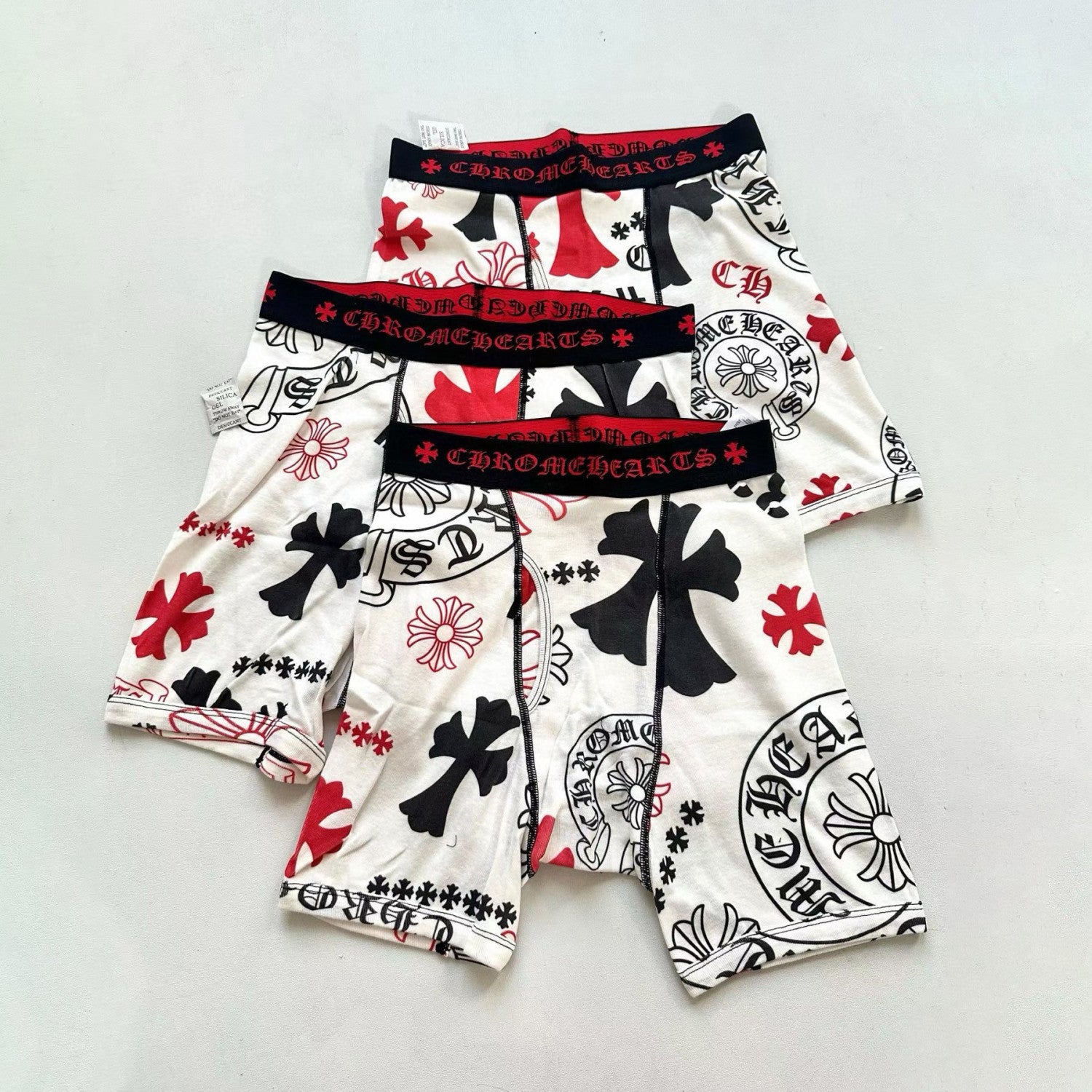 NlGO Chrome Hearts Men's Fashion Casual Logo Print Waistband Stretch Boxer Briefs Underwear #78541