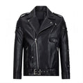 Chrome Hearts Men's Spring And Autumn Black Lapel Zipper Long Sleeve Fitted Cross Leather Coat Jacket #98699