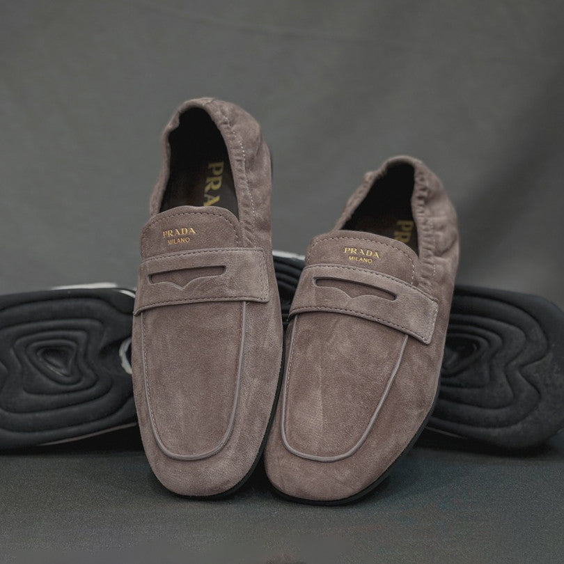 Prada Women's Spring/fall Fashion Casual Leather Round Toe Slip On Loafers Casual Shoes #78369