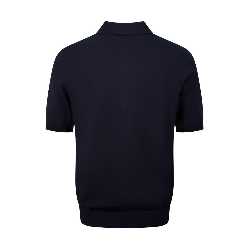 Prada Men's Summer Solid Color Logo Embroidery Zipper Neck Short Sleeve Polo Shirt T-Shirt #74655