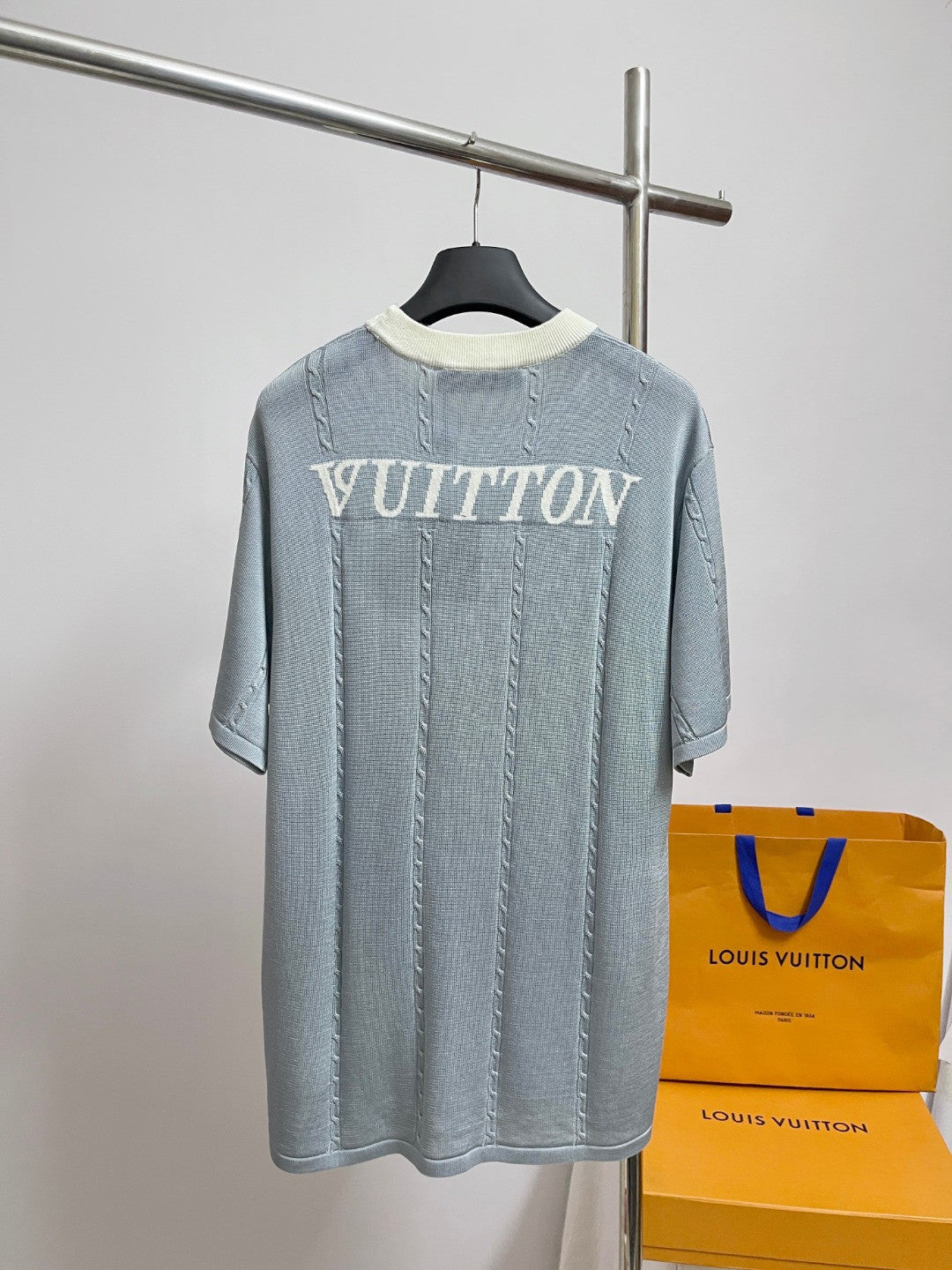 Louis Vuitton Silk-Cotton Short-Sleeved Crewneck 1AIJYI #335509