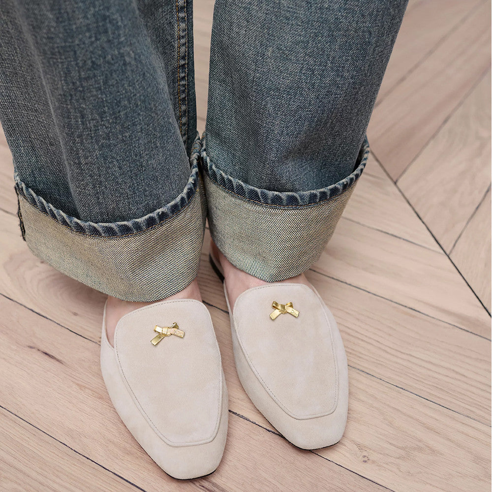 DIOR Baby Bow Mule Pistachio Suede Goatskin #377752