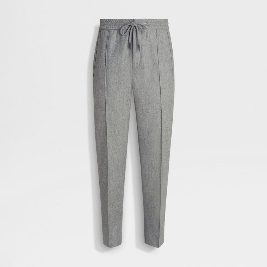 Ermenegildo Zegna Men's Fall/Winter Wool Blend Solid Color Mid-Rise Casual Straight-Leg Drawstring Sweatpants Ngvp #2517