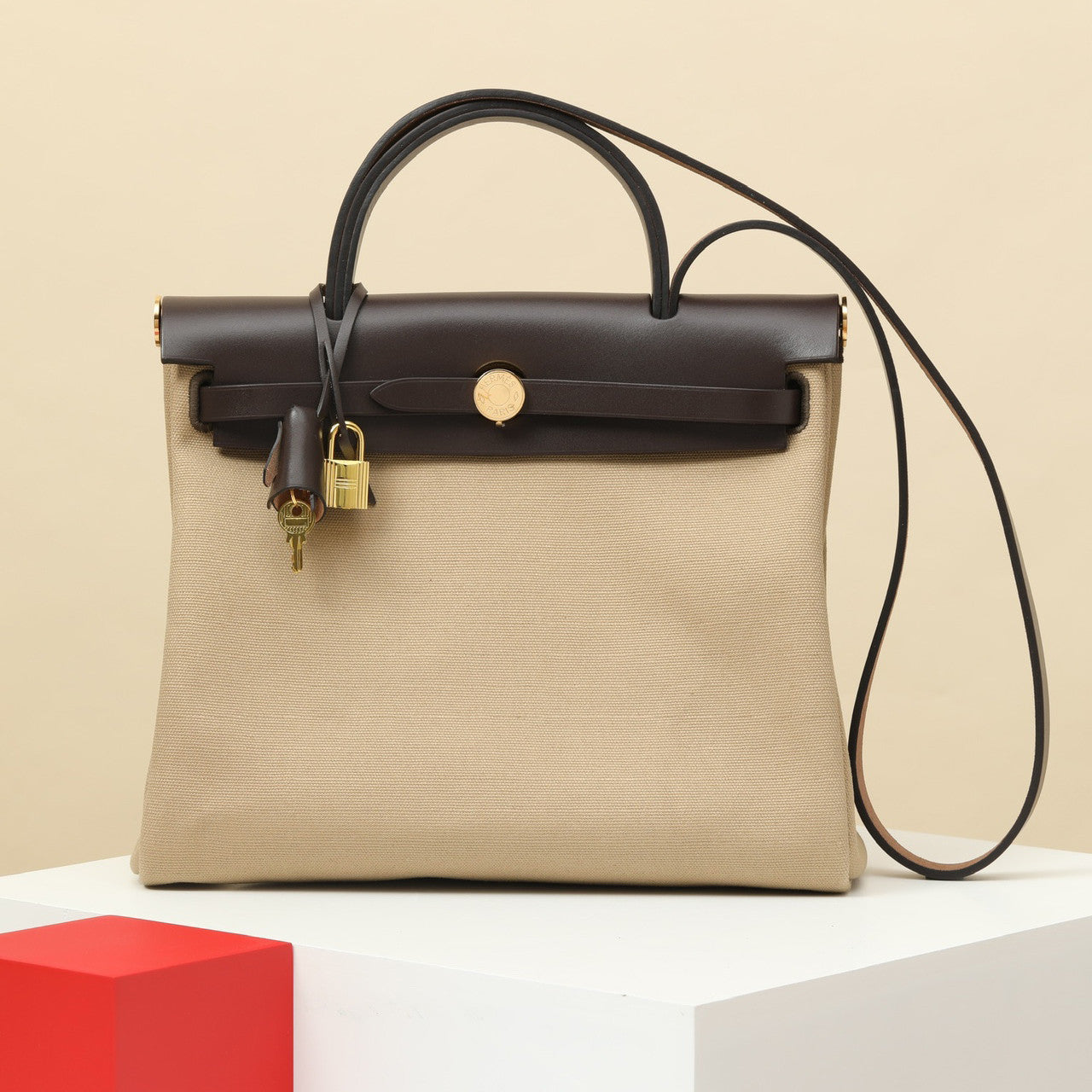 Hermes Women's Classic Fashion Solid Color Leather Saddle Buckle Lock Military Canvas Travel Tote Shoulder Bag Bags HB310180 #79122