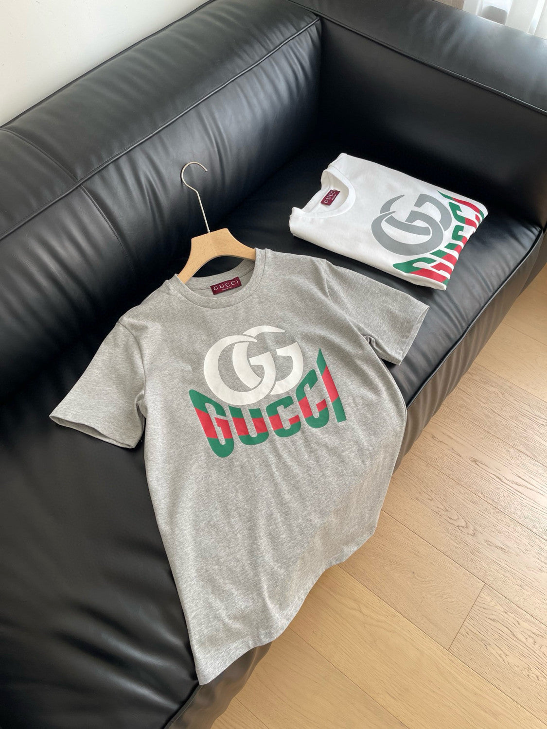 Gucci Men's Summer Monogram Printed Round Neck Cotton Short Sleeve T-Shirt #76681